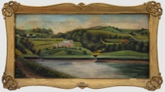 L. A. Cleverley - Mid 20th Century Oil, Lodge on the Lake