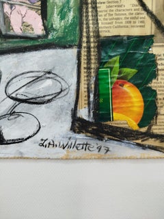 Composition  Abstract Expressionist Painting, Mixed Media, 1990s