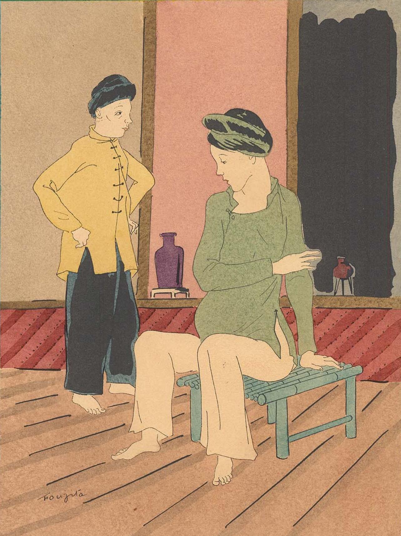 Composition, Propos d'un intoxiqué, Léonard Tsugouharu Foujita (藤田 嗣治) For Sale 1