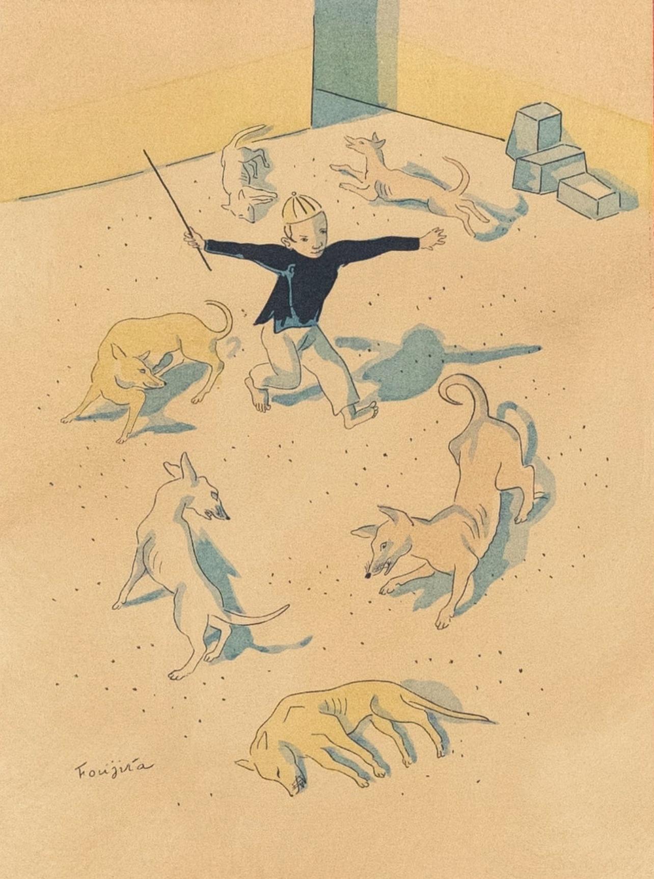 Composizione, Proposito di un intossicato, Léonard Tsugouharu Foujita (藤田 嗣治) in vendita 1