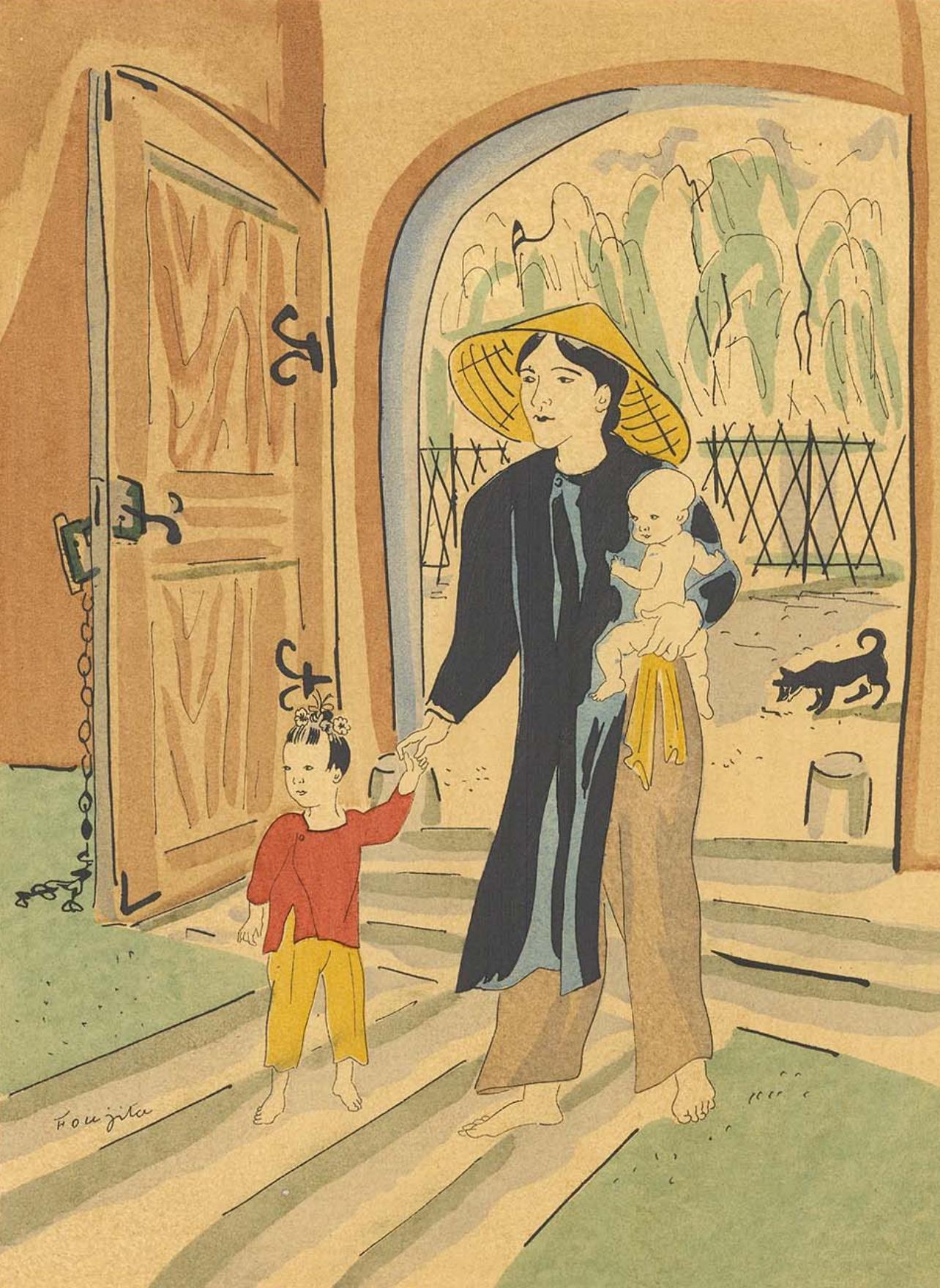 Composizione, Proposito di un intossicato, Léonard Tsugouharu Foujita (藤田 嗣治) in vendita 1