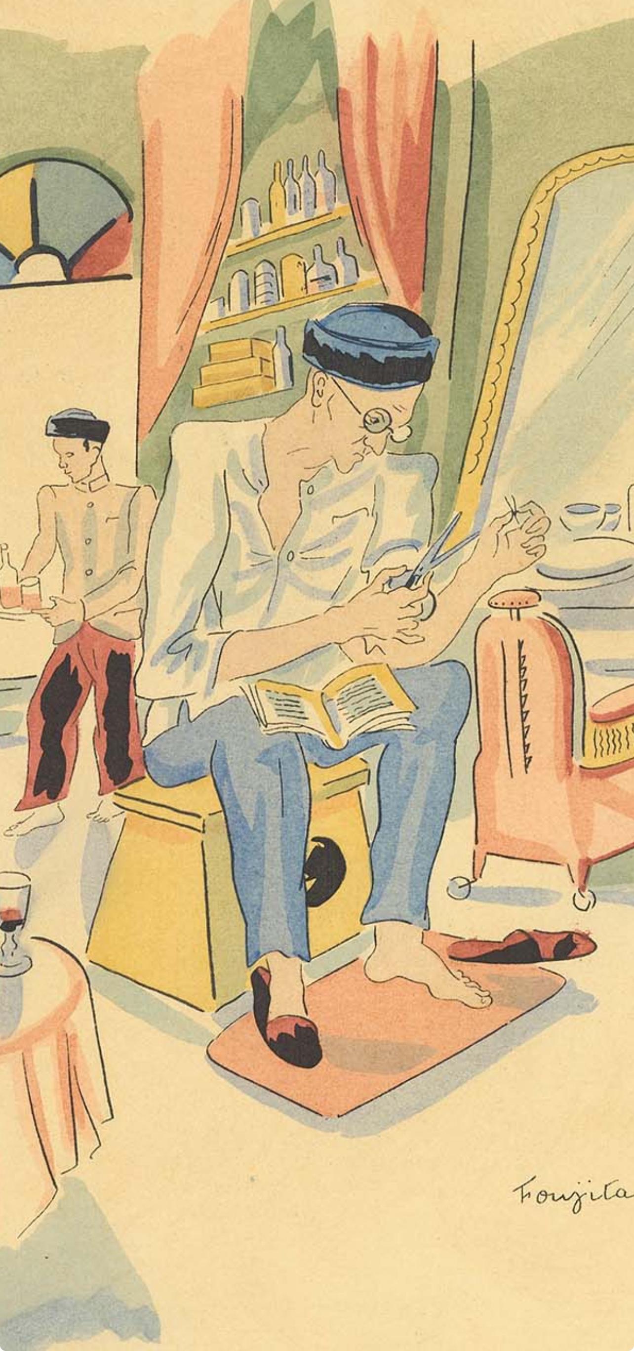 Composizione, Proposito di un intossicato, Léonard Tsugouharu Foujita (藤田 嗣治) in vendita 2