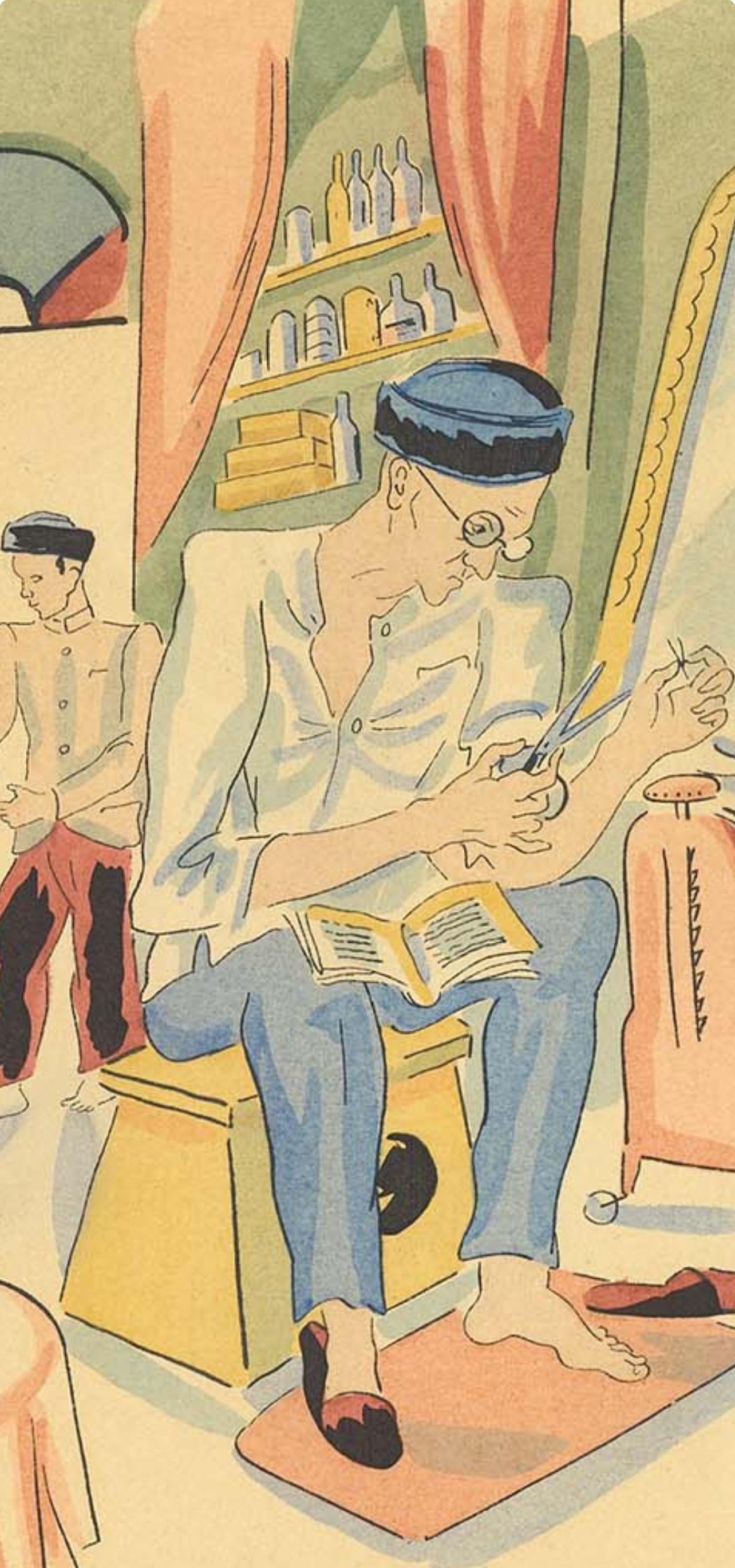 Composizione, Proposito di un intossicato, Léonard Tsugouharu Foujita (藤田 嗣治) in vendita 3