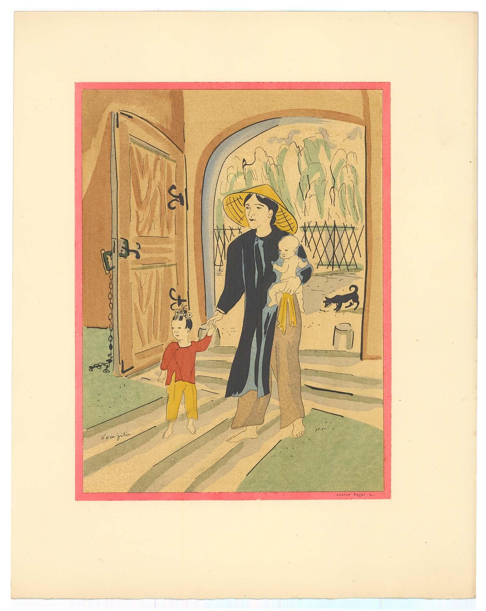 Composizione, Proposito di un intossicato, Léonard Tsugouharu Foujita (藤田 嗣治) in vendita 4