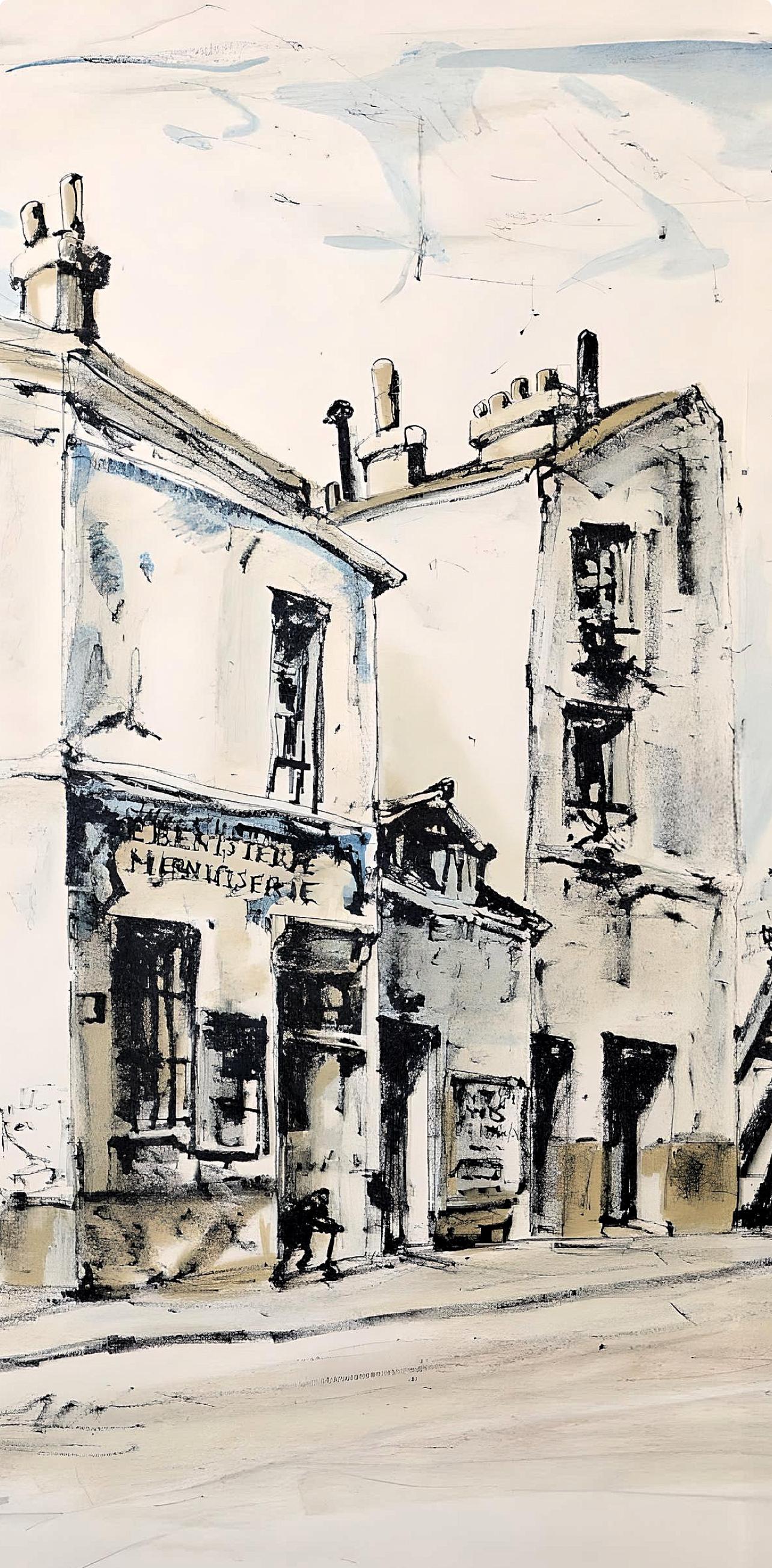 Foujita (藤田 嗣治), Rue de la Santé, Au Temps de Paris Seine (after) For Sale 1