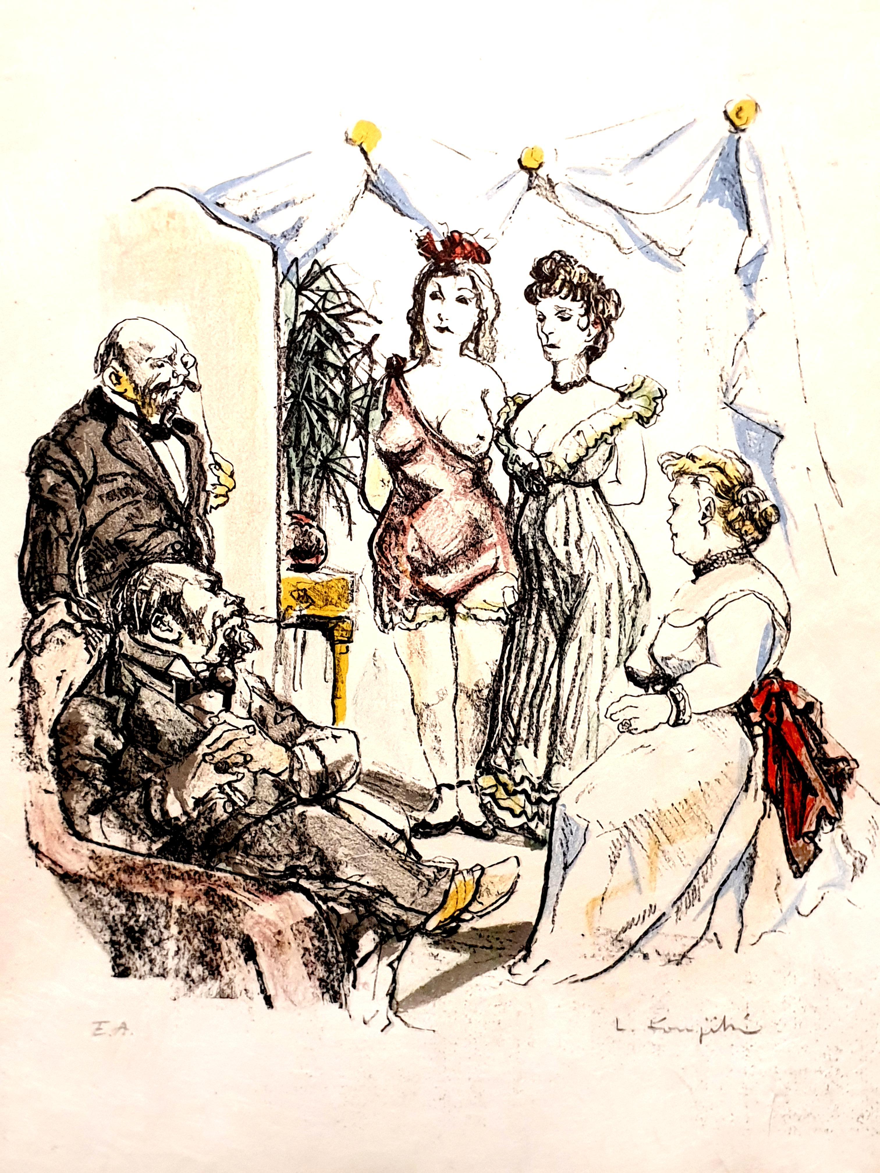 Portrait Print de Léonard Tsugouharu Foujita - Leonard Foujita - Casa de las Delicias - Litografía original firmada