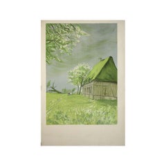 Original 1958 Tsugouharu Foujita Normandie SNCF Poster