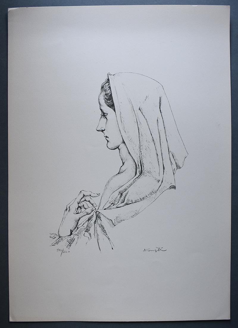 This original lithograph is hand signed in pencil by the artist “Foujita” at the lower right margin.

It is also hand numbered in pencil from the edition of 220, at the lower left margin. 

Condition: Excellent condition

Additional Information: