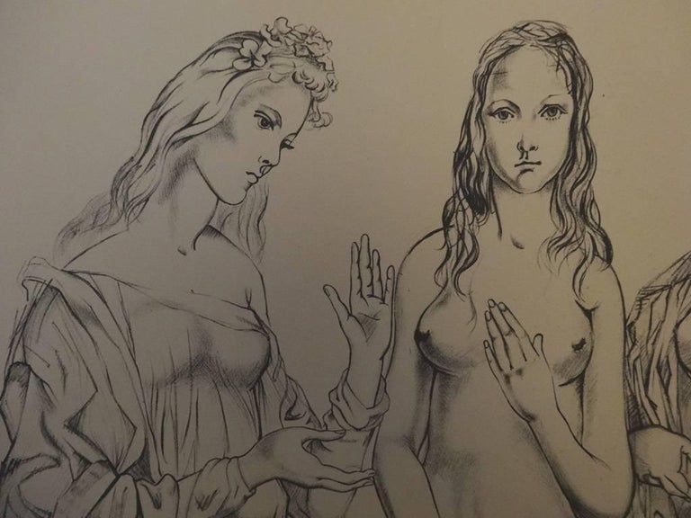 Leonard Tsuguharu FOUJITA
La jeunesse, les trois graces 

Stone lithograph printed by MOURLOT 
Printed signature in the plate 
On paper 20 x 30 inches 

REFERENCES : This lithograph is officially referenced in that catalog raisonne established by