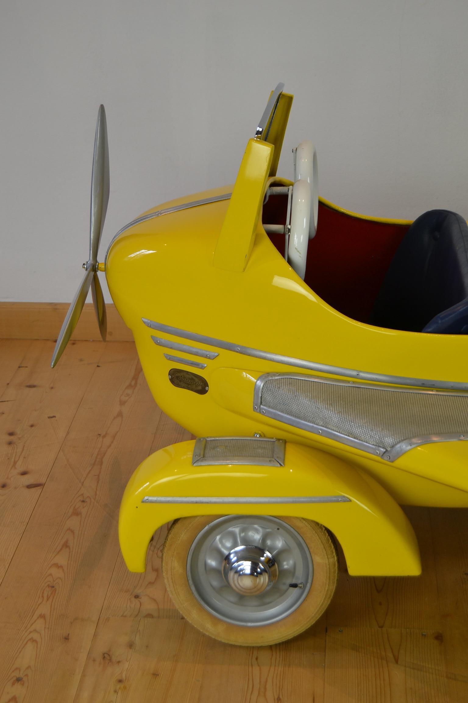 L' Autopède Metal Carousel Airplane, Belgium, 1950s 1