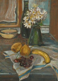 L. Bereso - Huile, nature morte avec poires, 1960