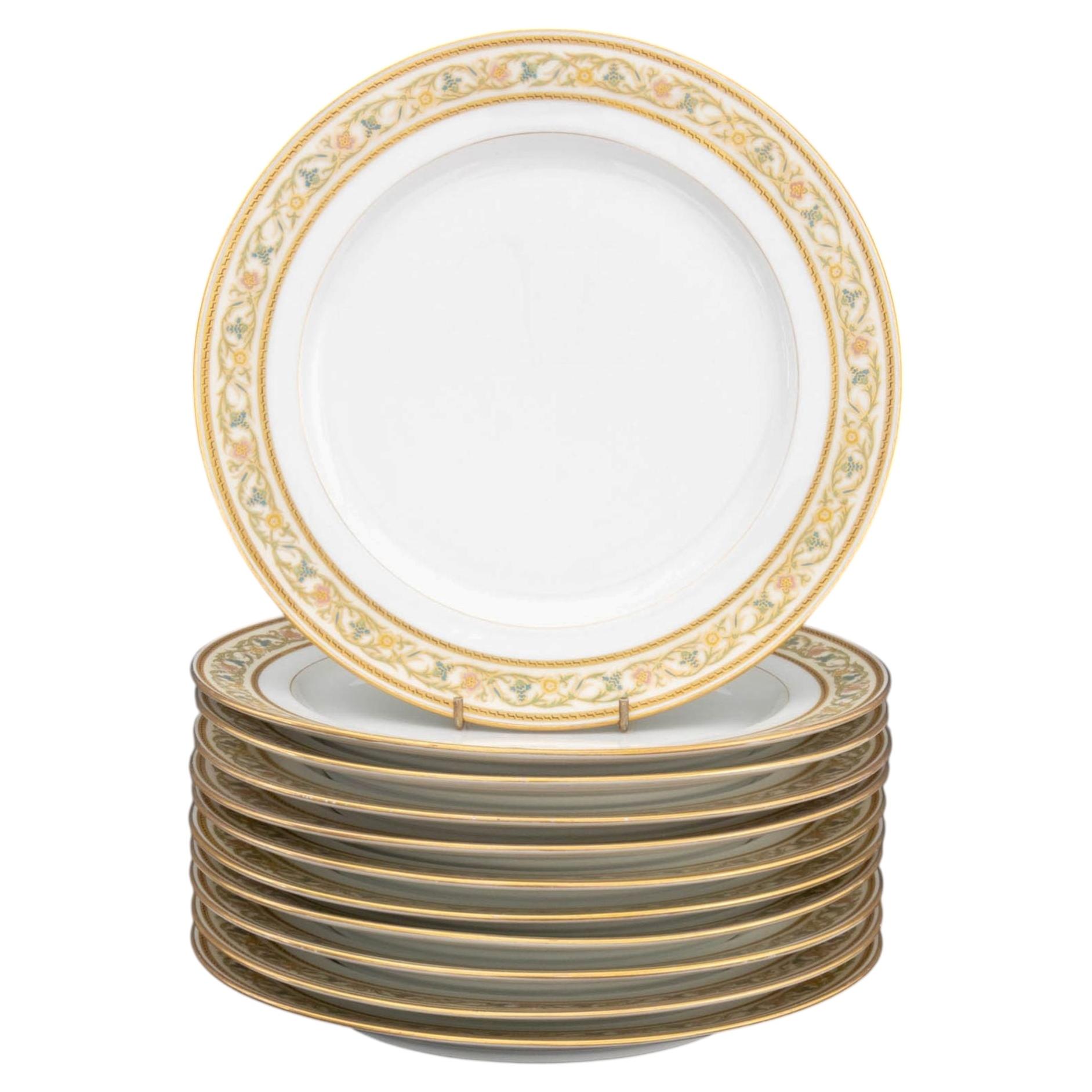Set of Eleven L. Bernardaud & Co. Porcelain Dinner Plates