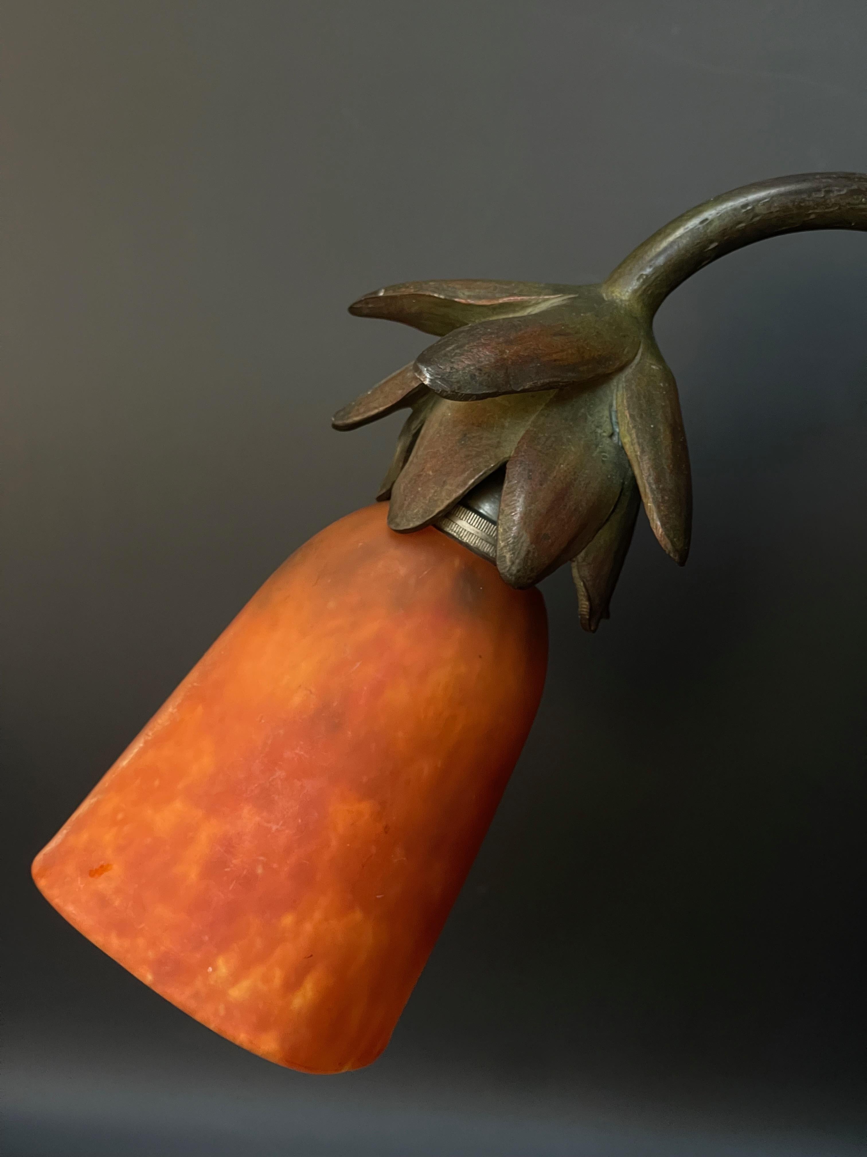 L. Bessin and Daum Nancy Art Nouveau Lamp For Sale 1