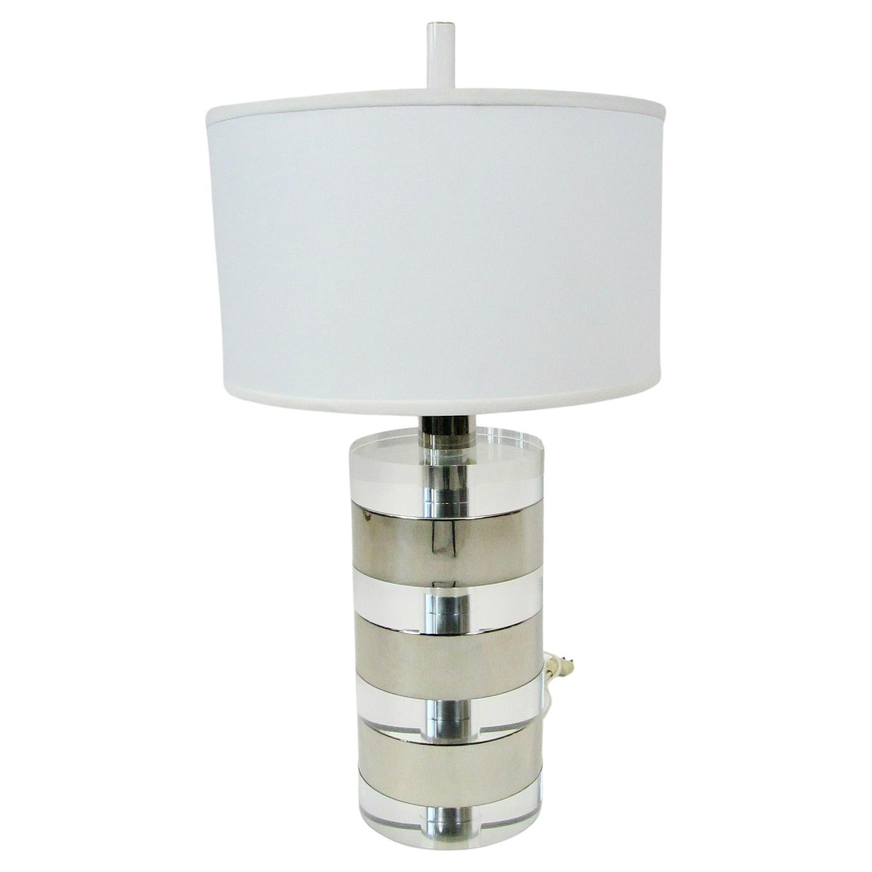 Lamp shade not included . Heavy and substantial stacked 8