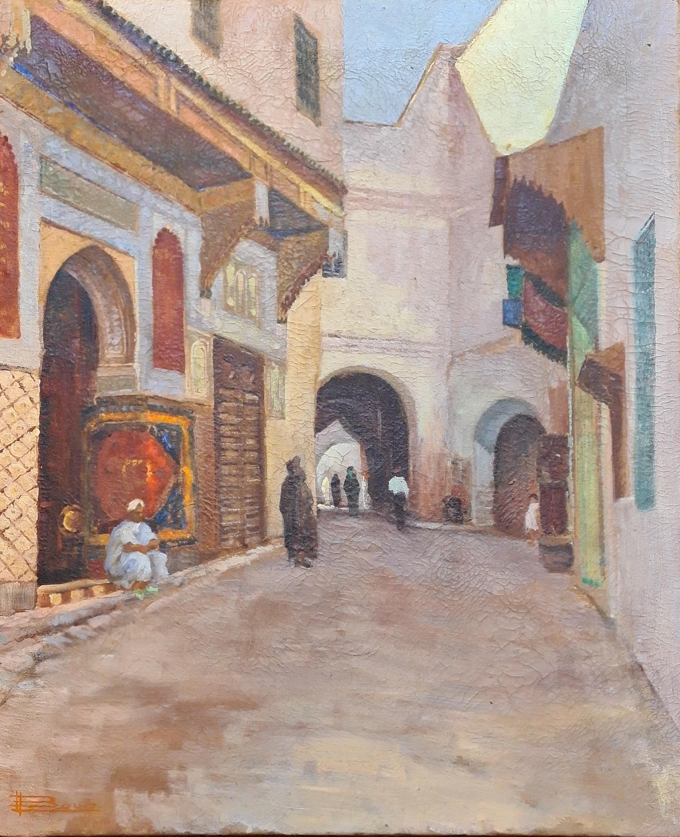 The Carpet Seller, Orientalist Street Scene. For Sale 2