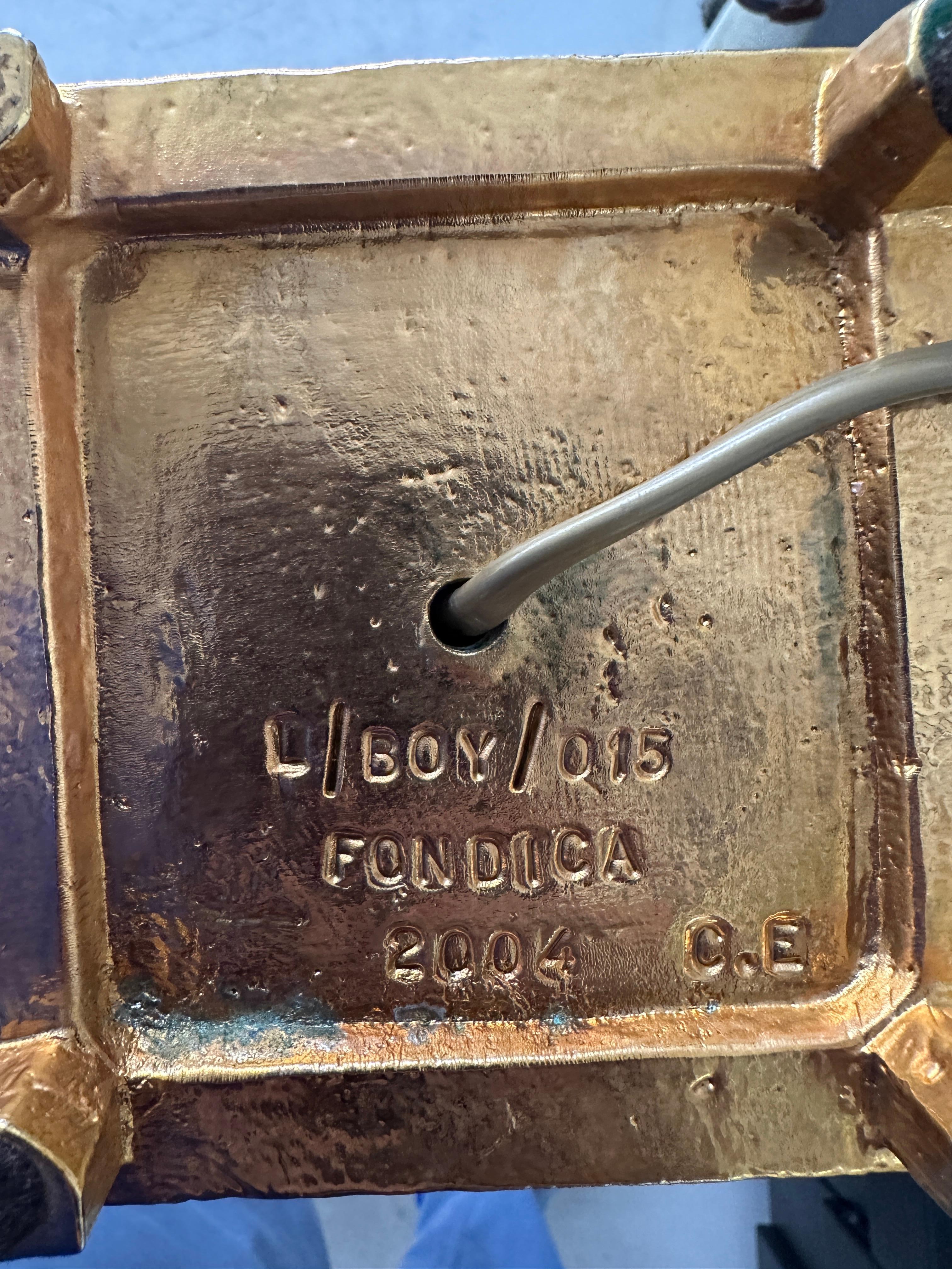 Lampe en métal doré et émaillé L. Boye pour Fondica France 2004 en vente 6