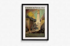 1934 original poster by L. C. Besnay - Chemins de fer de l'Est - Verdun - WWI