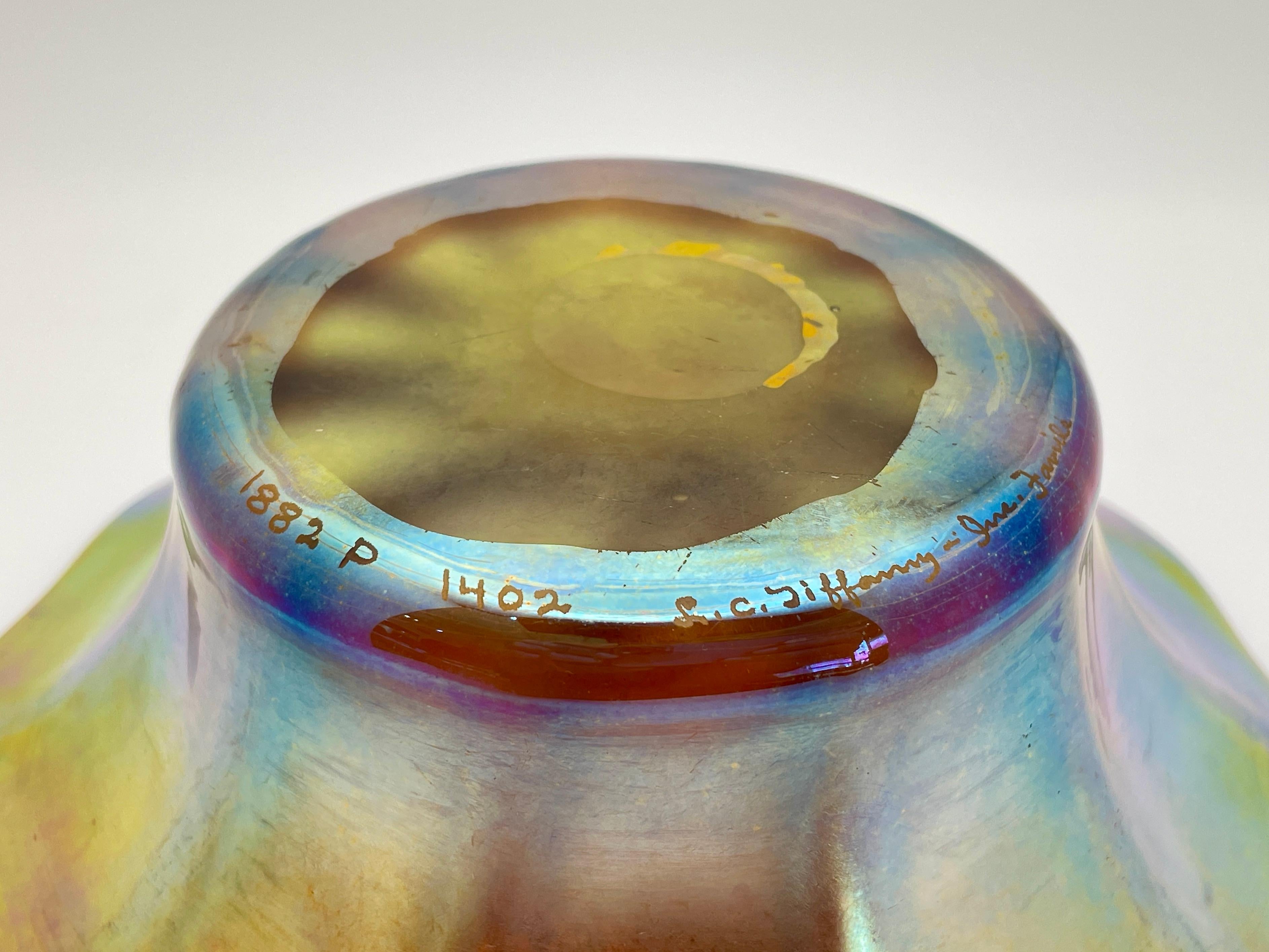 Women's or Men's L. C. Tiffany Louis Comfort Tiffany Gold Favrile Glass Bowl Circa 1880s For Sale