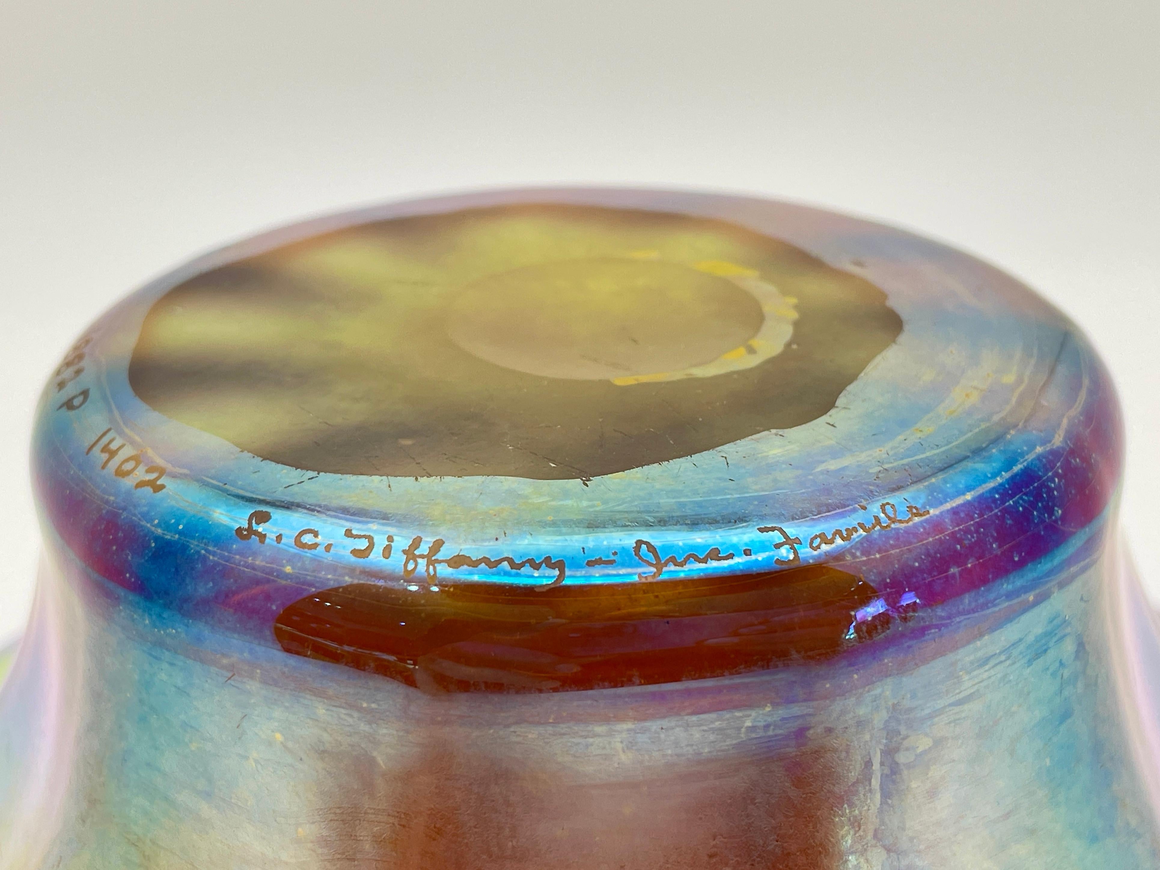 L. C. Tiffany Louis Comfort Tiffany Gold Favrile Glass Bowl Circa 1880s For Sale 1