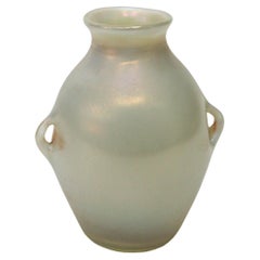 L C Tiffany Opal Miniature Handled Favrile Glas Vase - vollständig signiert c1920