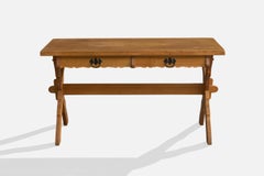 L. Chr. Larsen & Søn, Desk, Oak, Iron, Denmark, 1960s