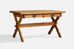 L. Chr. Larsen & Søn, Desk, Oak, Iron, Denmark, 1960s