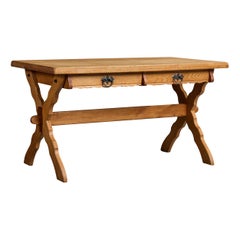 L. Chr. Larsen & Søn, Desk, Oak, Iron, Denmark, 1960s