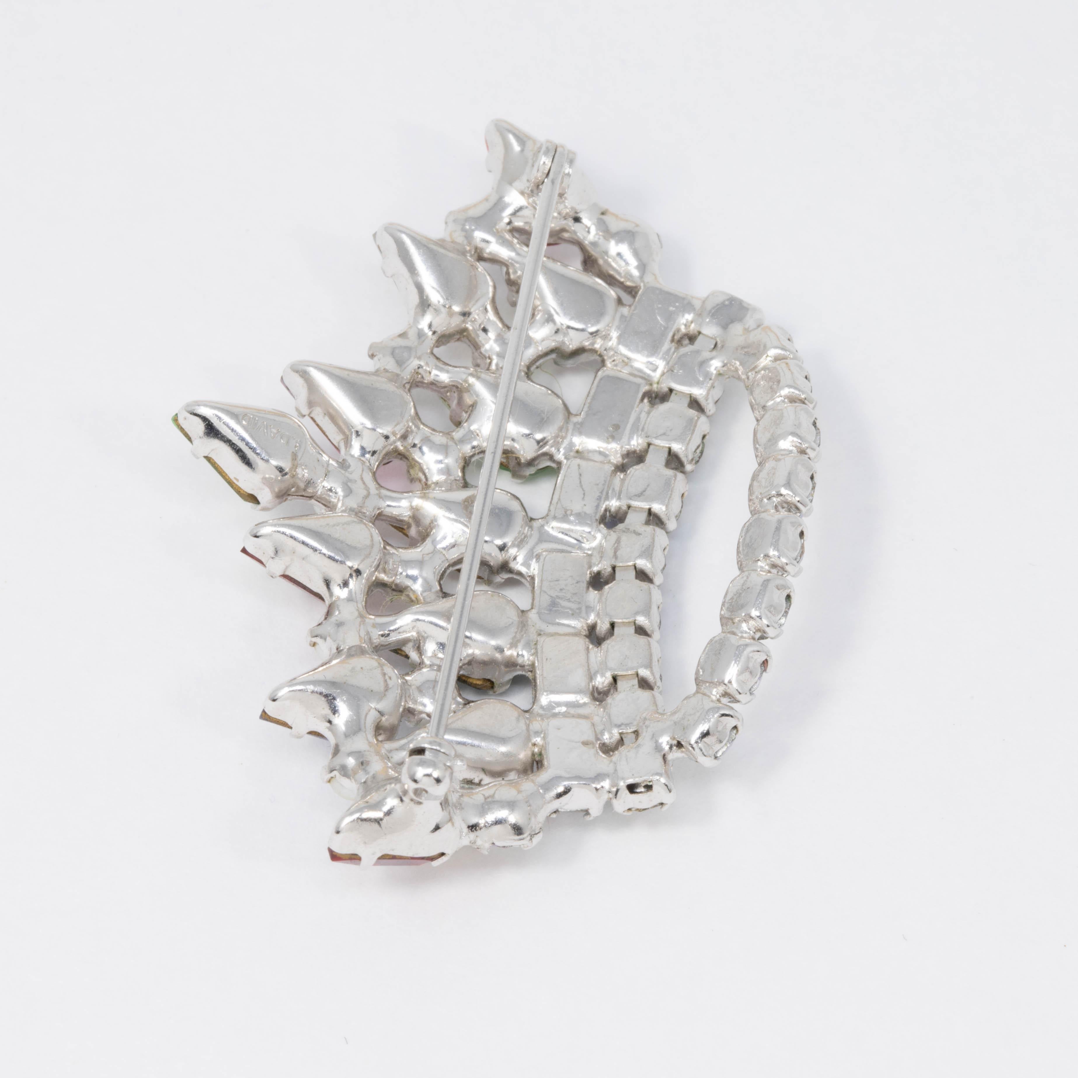 L David Königliche Krone aus weißem Kristall und Kunstperlen mit bunten Akzenten für Damen oder Herren im Angebot