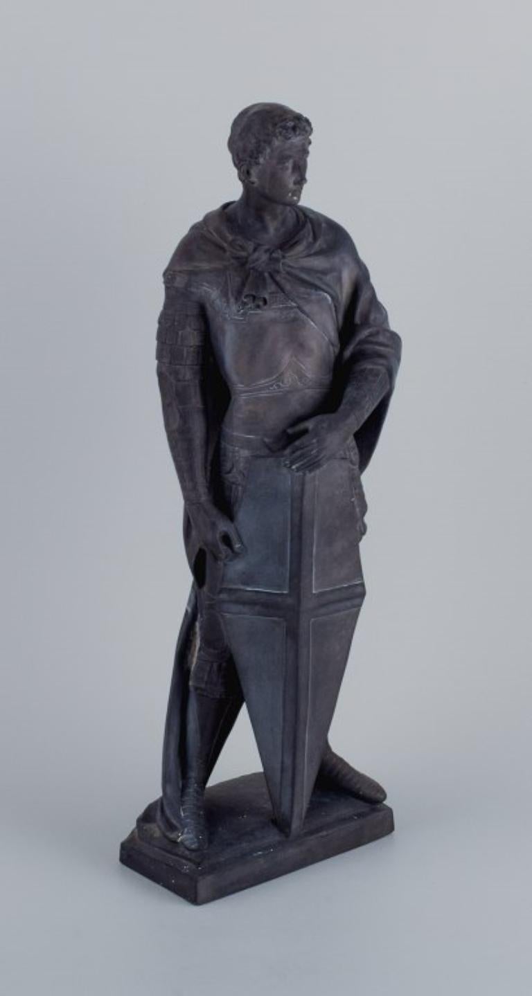 Classical Roman L. F. Jørgensen, Denmark, Impressive Terracotta Sculpture of Roman Warrior For Sale