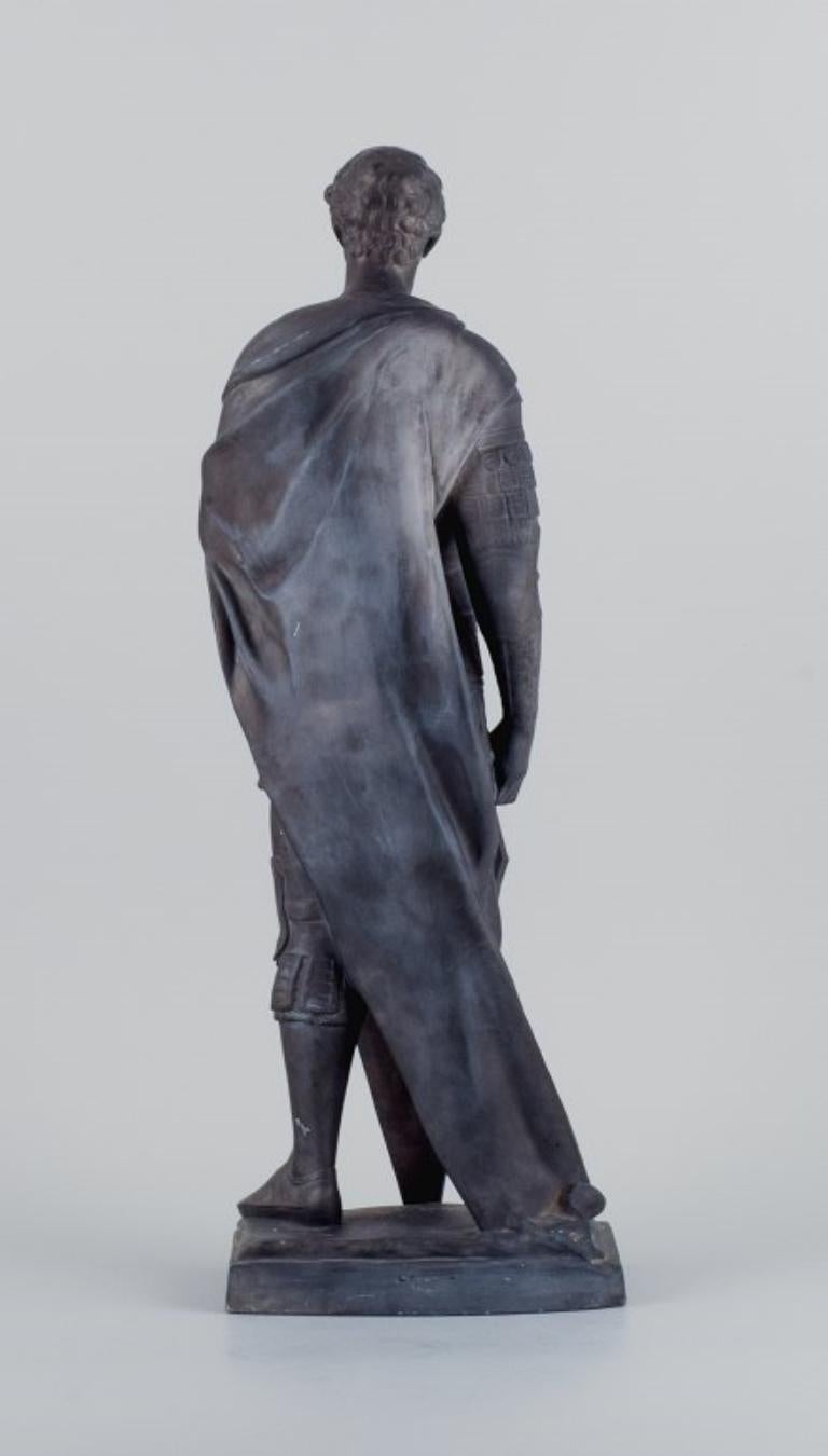20th Century L. F. Jørgensen, Denmark, Impressive Terracotta Sculpture of Roman Warrior For Sale