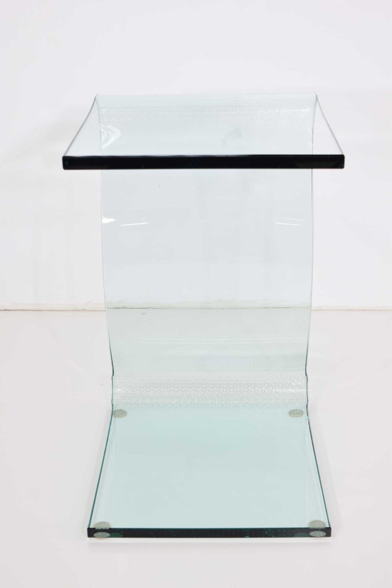L. Fife Signed Glass Side Table at 1stDibs