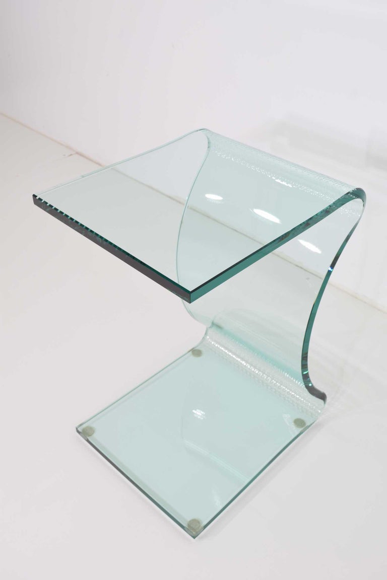L. Fife Signed Glass Side Table at 1stDibs