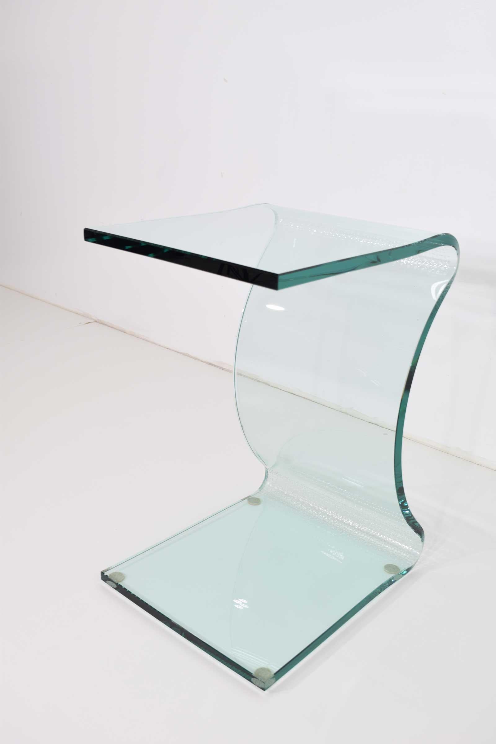 American L. Fife Signed Glass Side Table