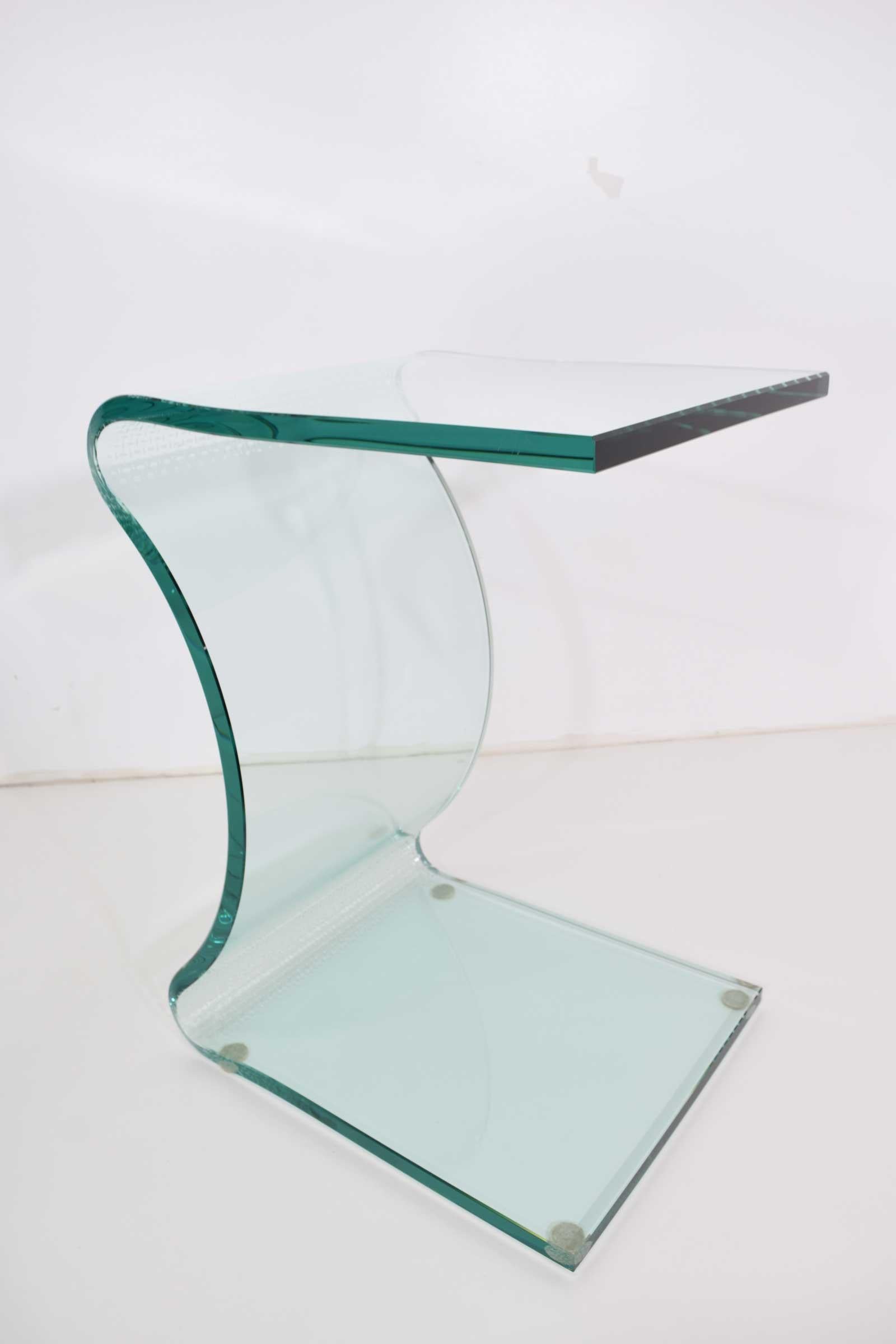 L. Fife Signed Glass Side Table 1