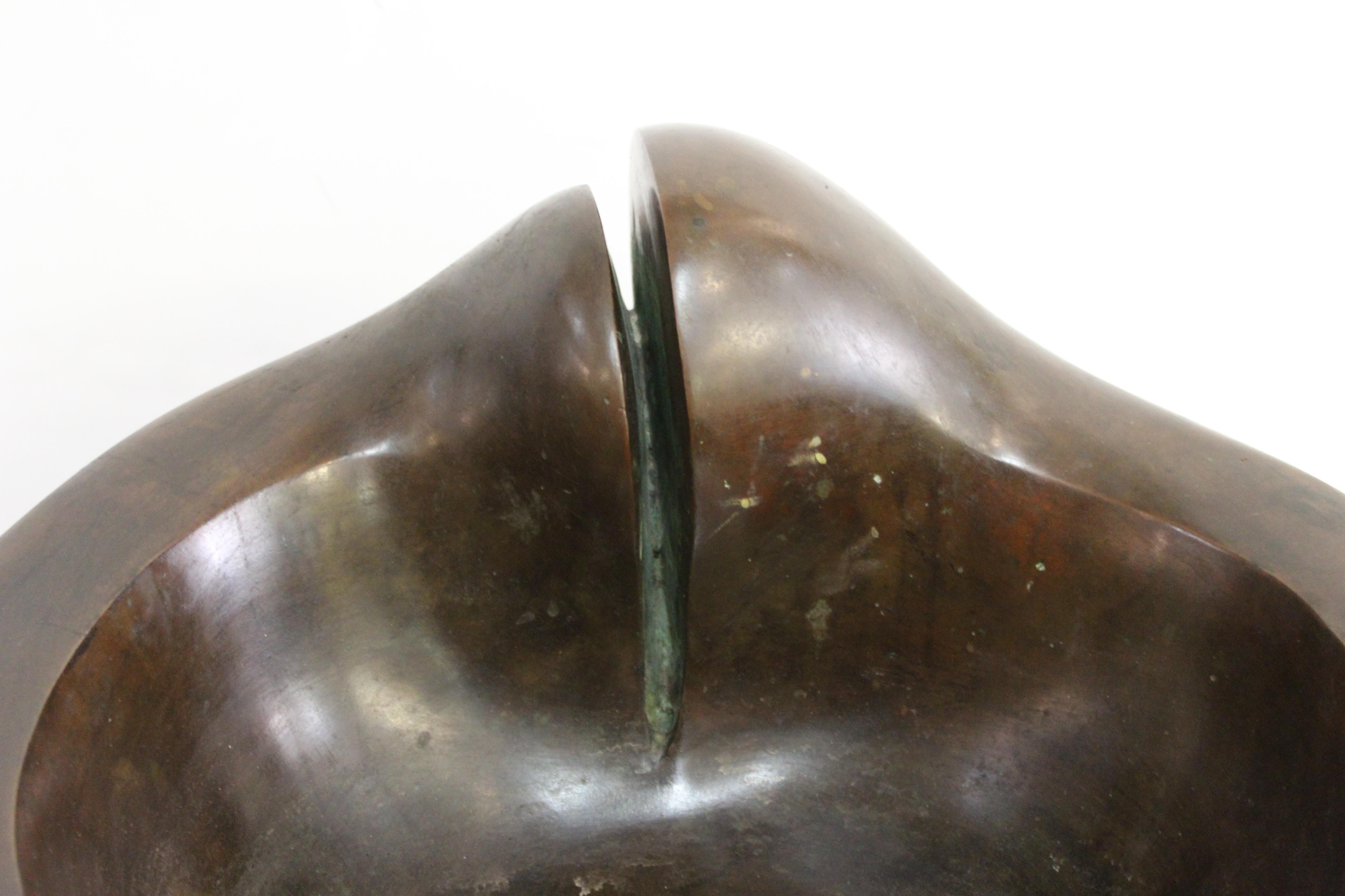 Mid-20th Century L. Filippi Abstract Bronze Outdoor Fountain on Granite Base For Sale