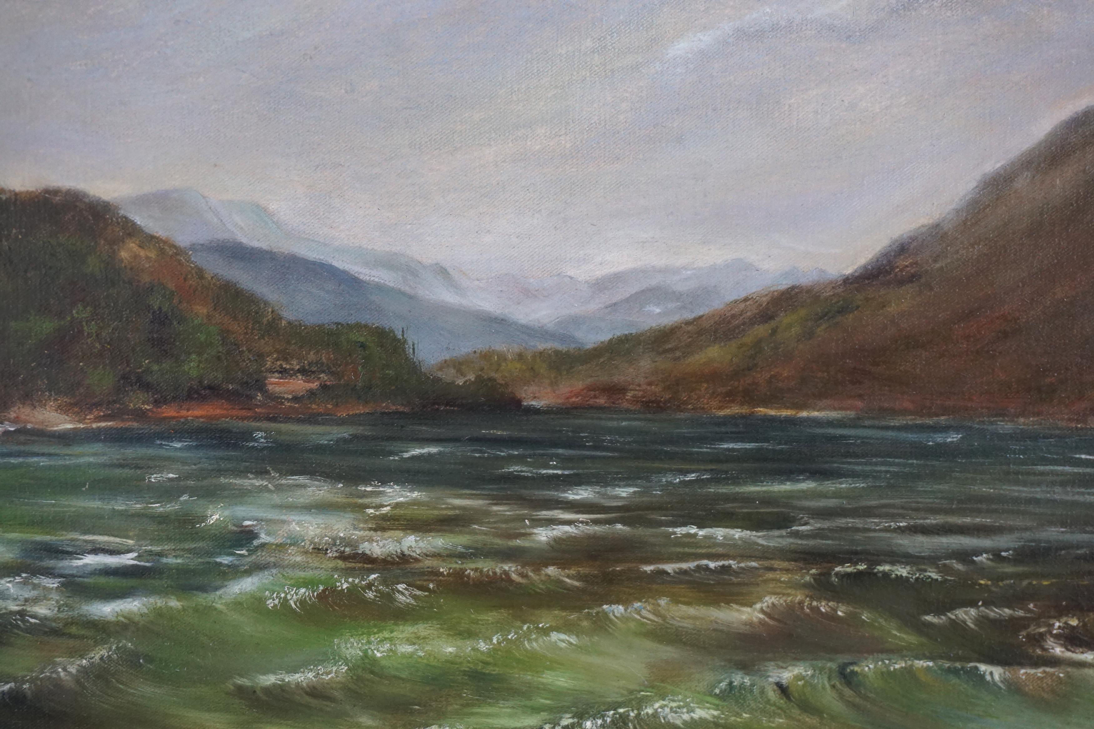 Paesaggio di montagna del primo Novecento - Painting di L. Fitzpatrick