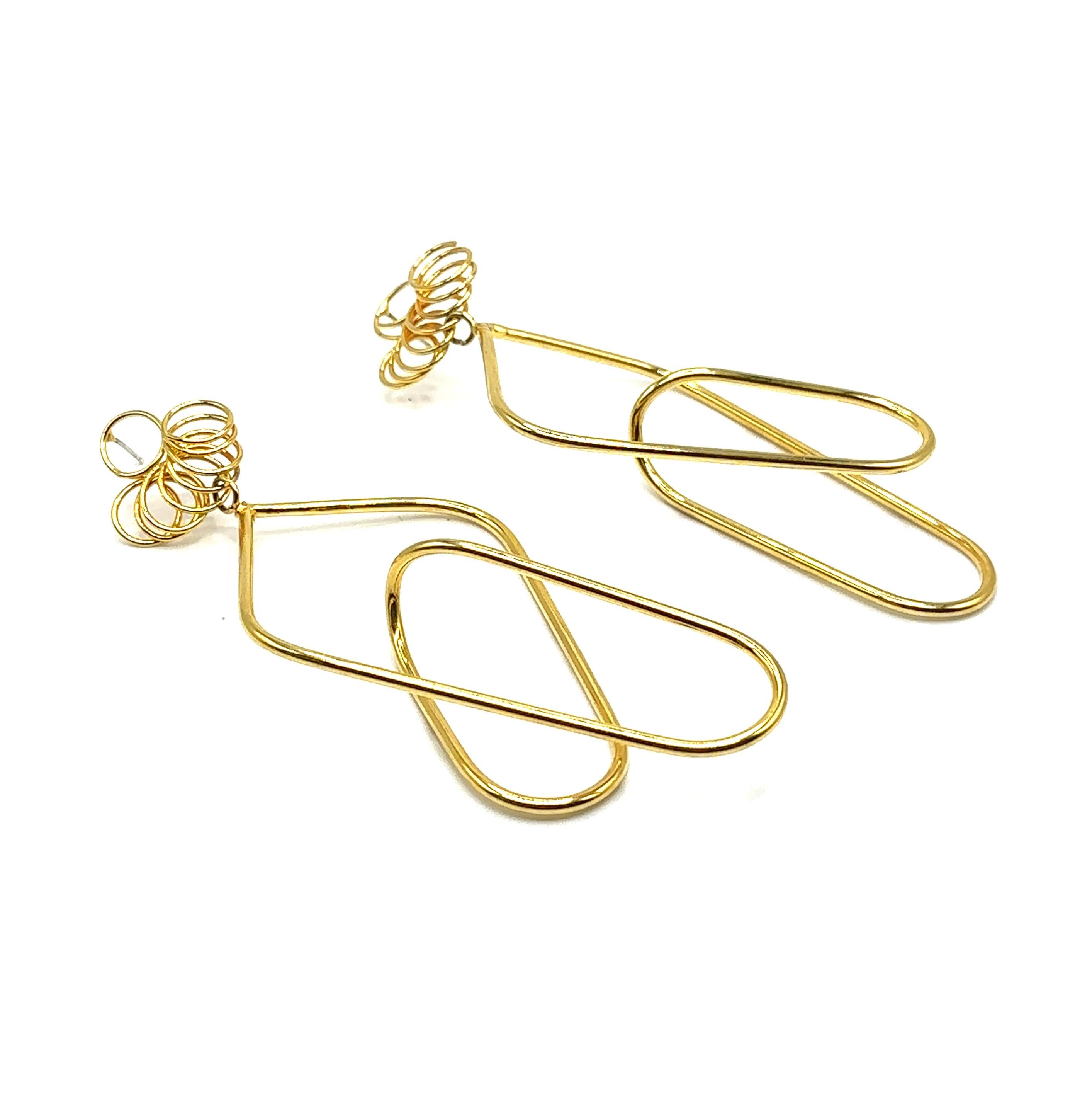 Liliya - Dangle Earrings 14K Gold plated In New Condition For Sale In Forest Hills, NY