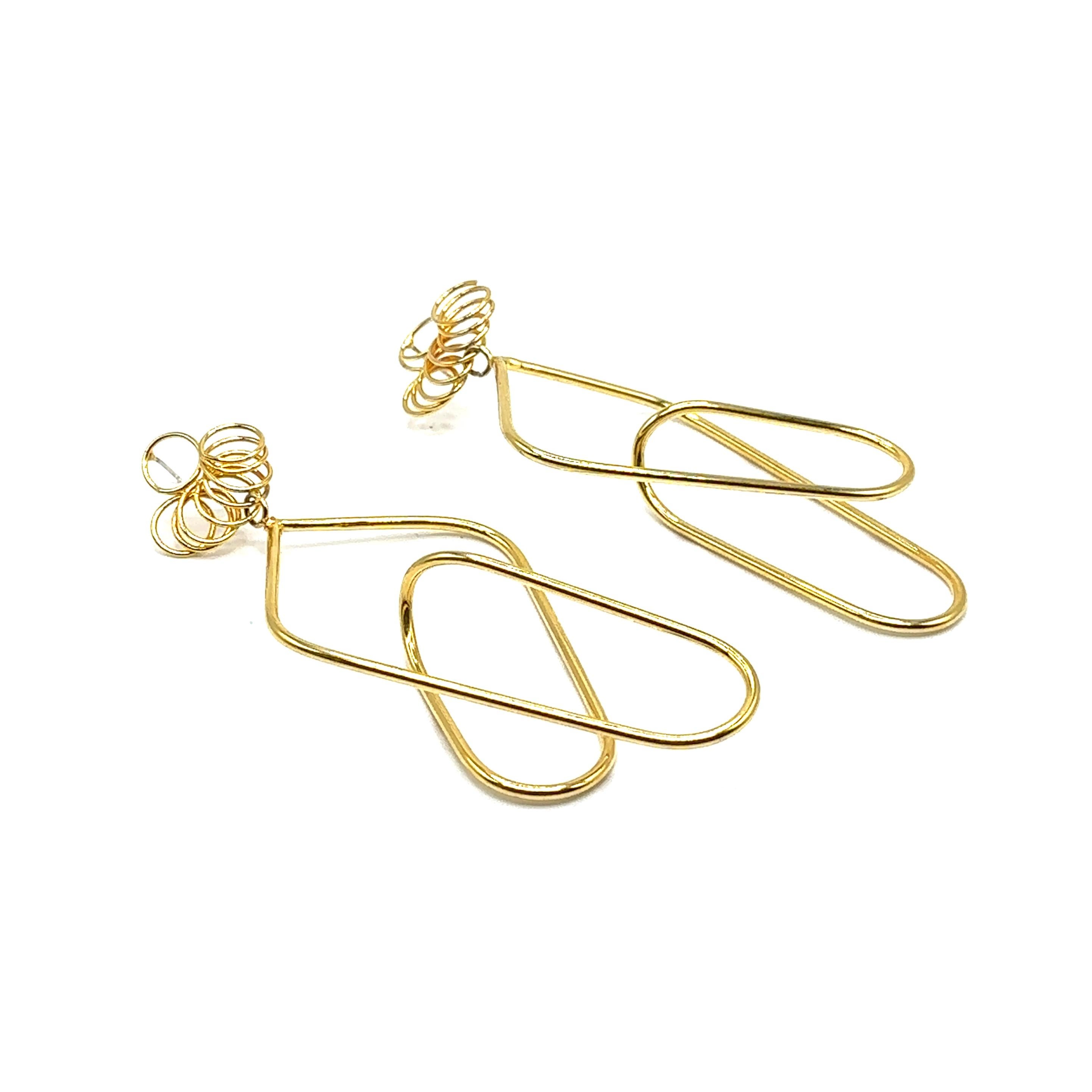 Women's or Men's Liliya - Dangle Earrings 14K Gold plated For Sale