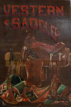 L. Fox - Mural Panel Contemporary Oil, Western Saddlery