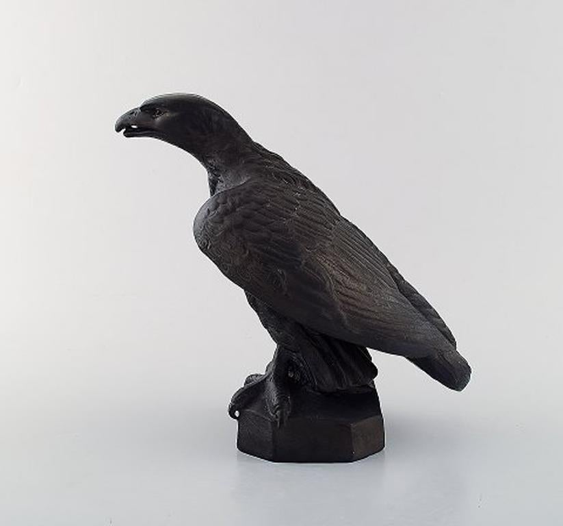 L. Hjorth, Bornholm. Terracotta sculpture of bird of prey. Model number 555, circa 1910.
Measures: 22 x 20.5 cm.
Stamped.
In perfect condition.