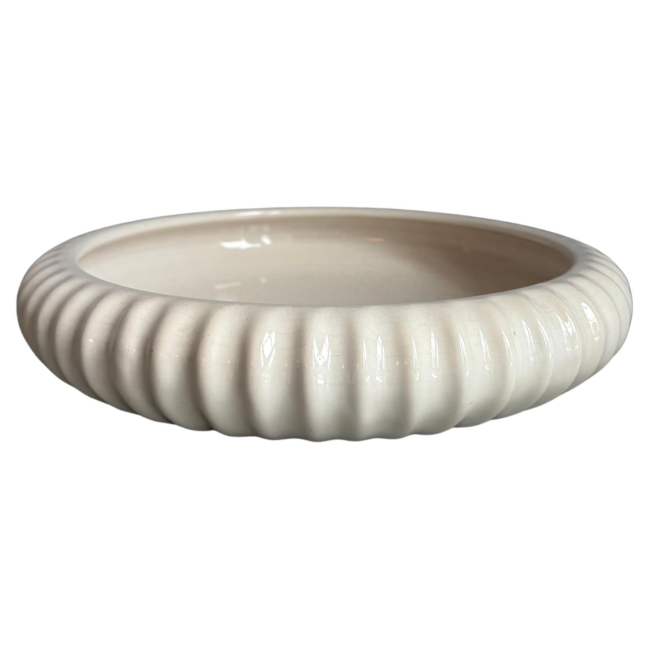 L. Hjorth Midcentury Modern Ceramic Bowl, Hand-Crafted, Denmark, 1950s