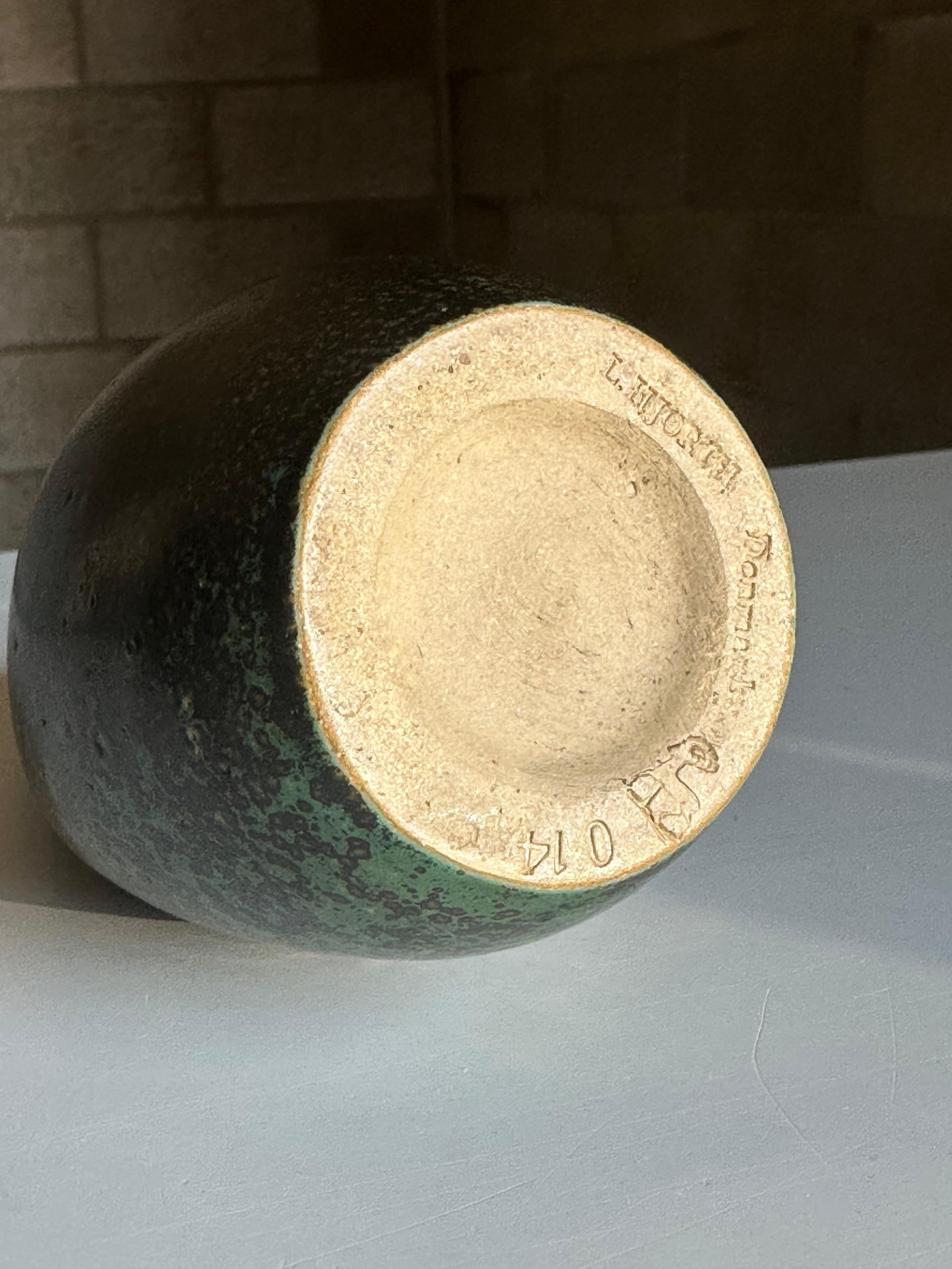 Ceramic L. Hjorth Vase in Glazed Stoneware For Sale