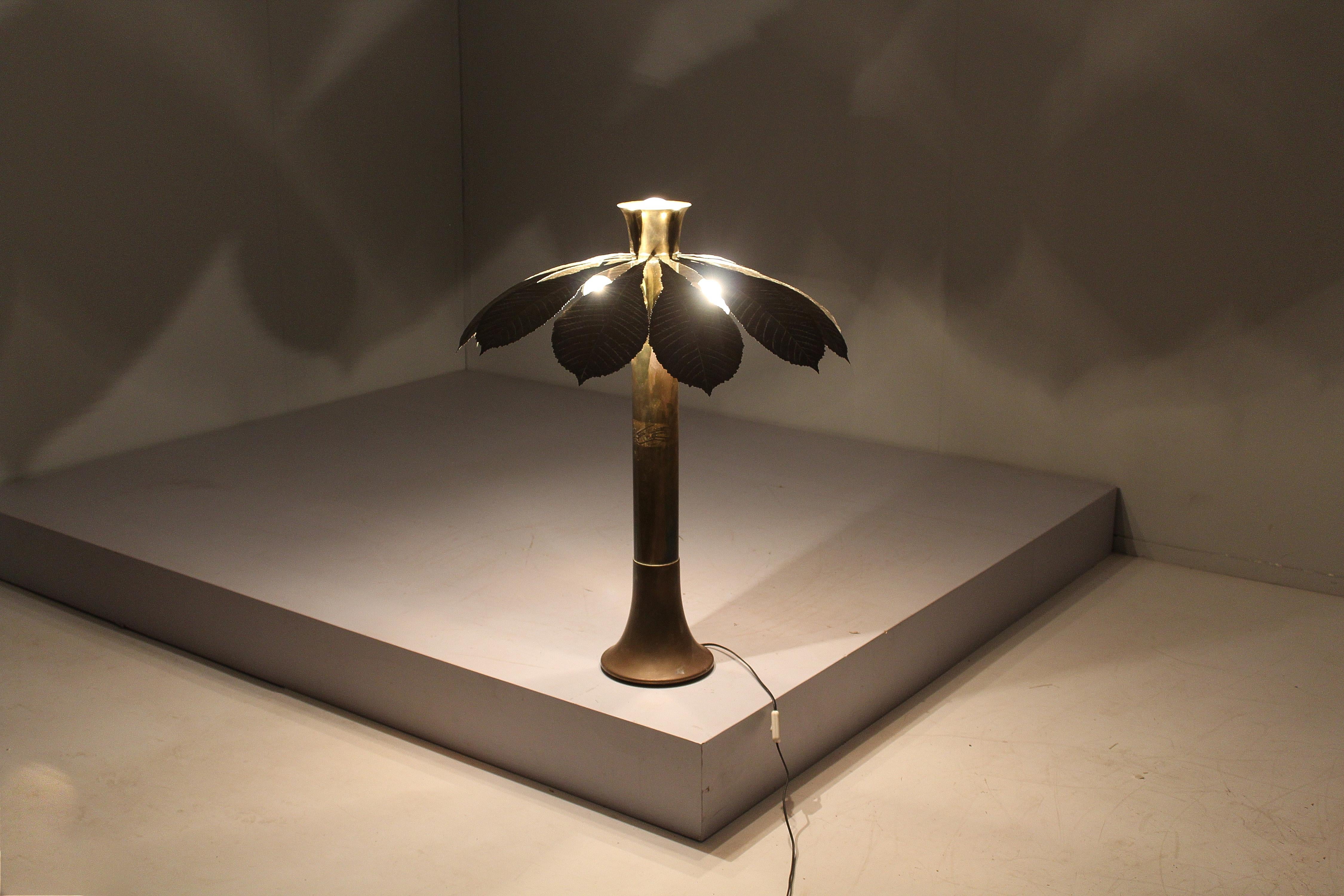Lampe „L' Ippocastano“ aus Messing von C. Giorgi für Bottega Gadda, Tischlampe aus Messing, 70er Jahre, Italien 9