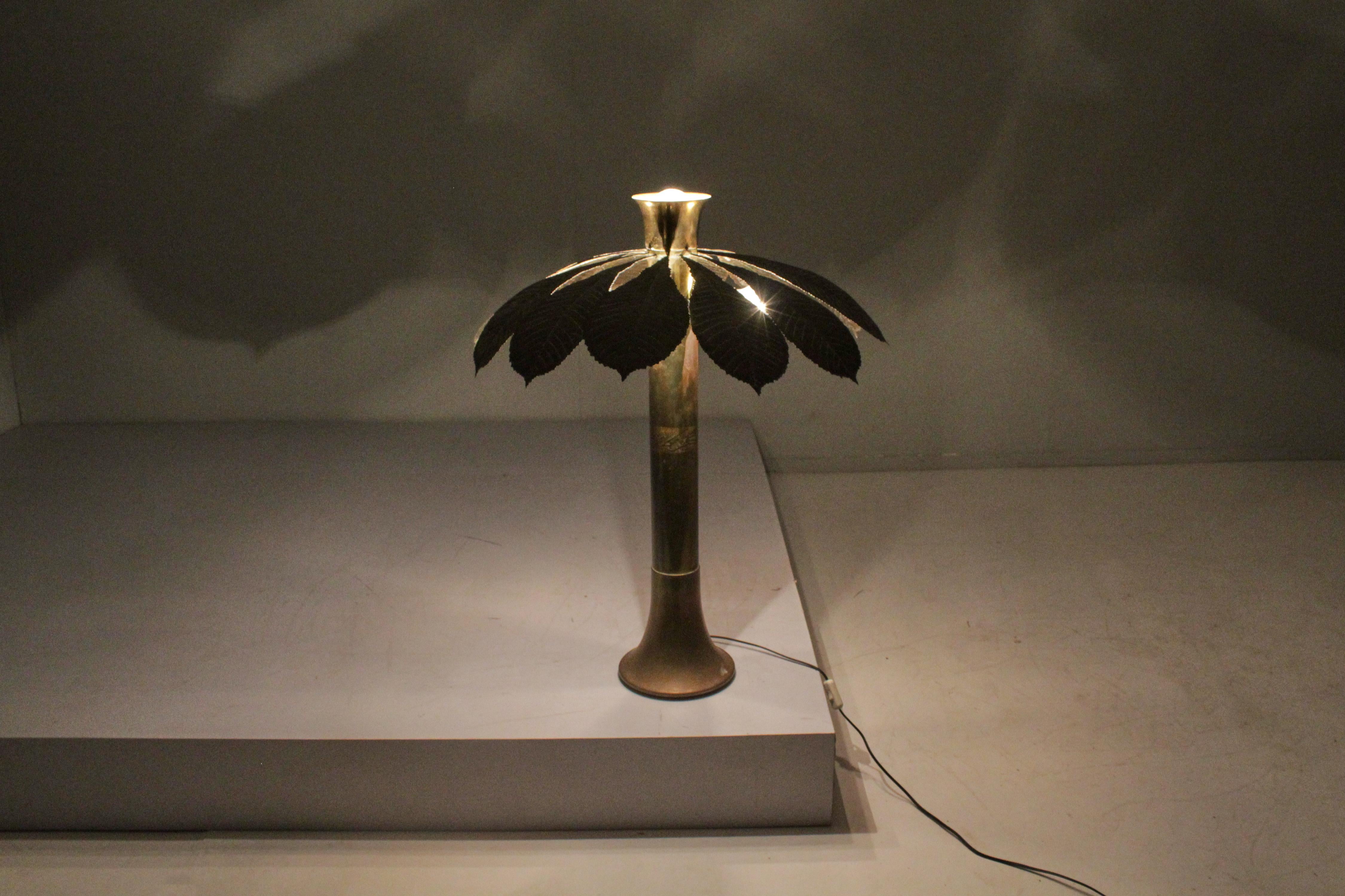Lampe „L' Ippocastano“ aus Messing von C. Giorgi für Bottega Gadda, Tischlampe aus Messing, 70er Jahre, Italien 10