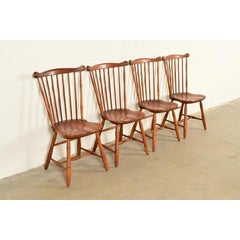 L. & J. G. Stickley American Colonial Solid Cherry Wood Windsor Dining Chairs