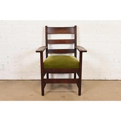 L. & J. G. Stickley Antique Mission Oak Arts & Crafts Armchair, Circa 1910