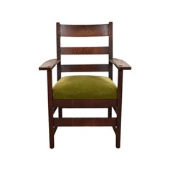 L. & J. G. Stickley Antique Mission Oak Arts & Crafts Armchair, Circa 1910