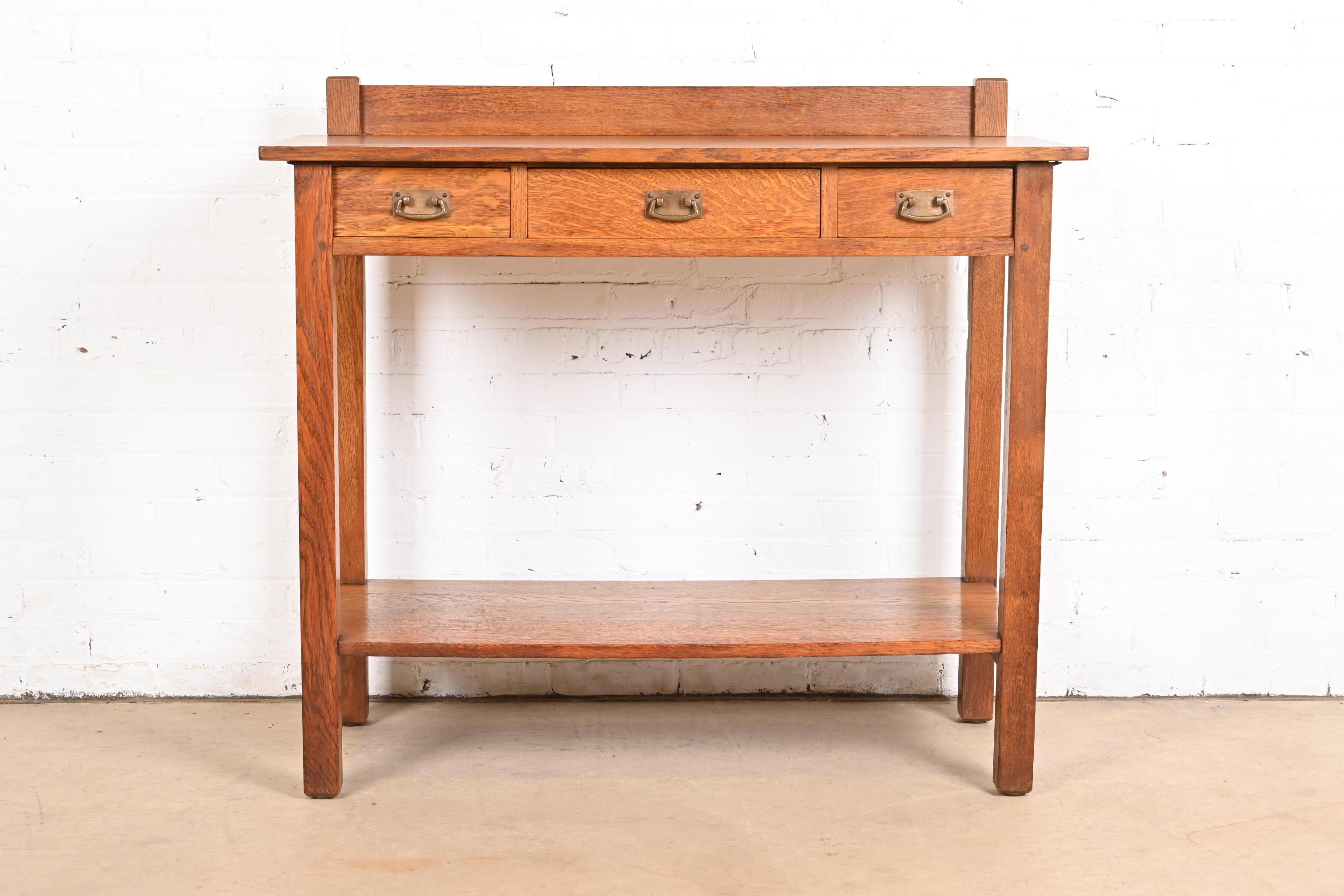 Arts and Crafts Service de Buffet Mission en Chêne Arts & Crafts de L. & J. G. Stickley, vers 1900 en vente