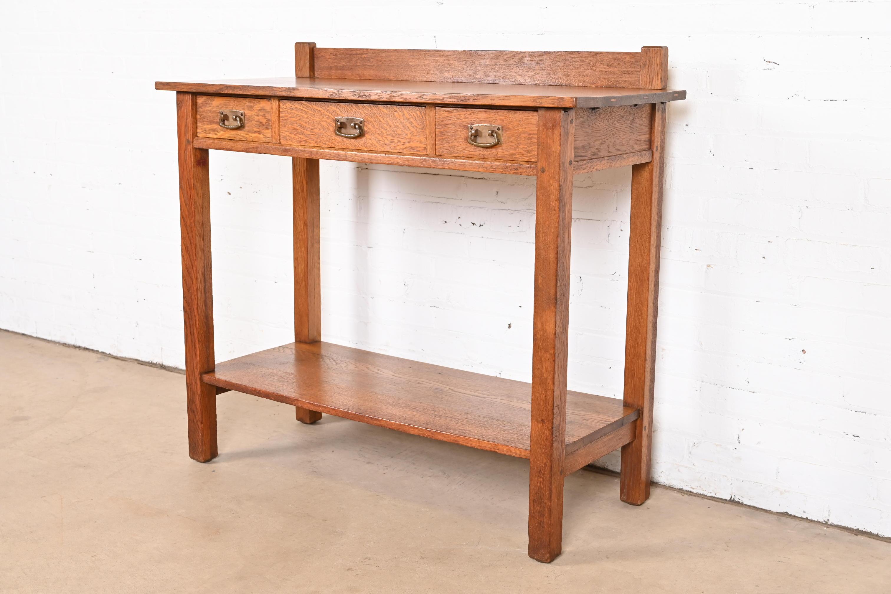 Service de Buffet Mission en Chêne Arts & Crafts de L. & J. G. Stickley, vers 1900 Bon état - En vente à South Bend, IN