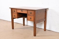 L. & J. G. Stickley Antique Mission Oak Arts & Crafts Desk, Newly Refinished